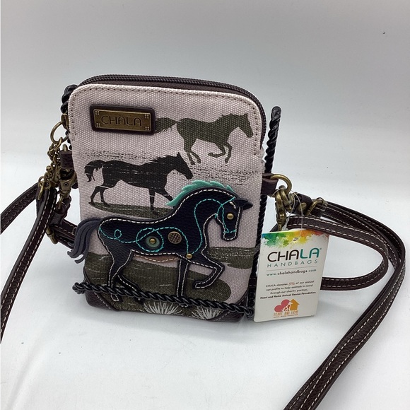 Chala Handbags - NWT Chala Safari Cellphone Crossbody Handbag Gray Horse IS6